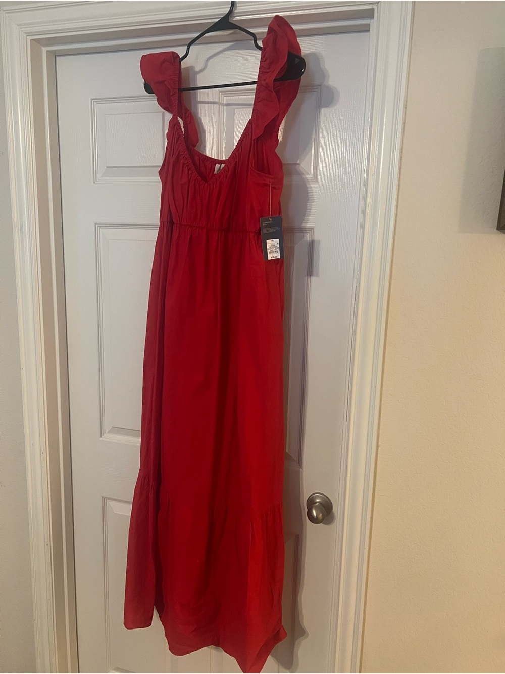 Red Ruffle Strap Dress